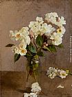 Sir George Clausen Canvas Paintings - Little White Roses